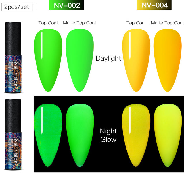 Luminous Nail Gel Glow In Dark Fluorescent Neon UV LED Semi Permanent Soak Off Gel Varnish Lighting In Night Nail Art Varnish