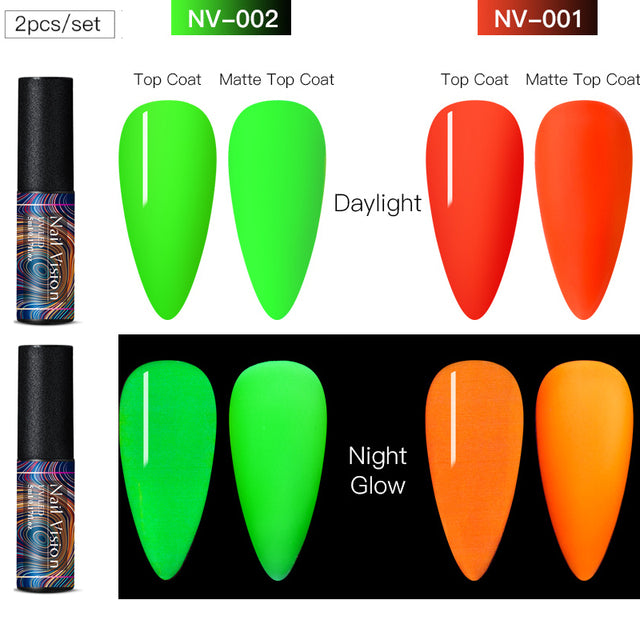 Luminous Nail Gel Glow In Dark Fluorescent Neon UV LED Semi Permanent Soak Off Gel Varnish Lighting In Night Nail Art Varnish