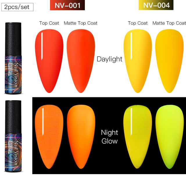 Luminous Nail Gel Glow In Dark Fluorescent Neon UV LED Semi Permanent Soak Off Gel Varnish Lighting In Night Nail Art Varnish