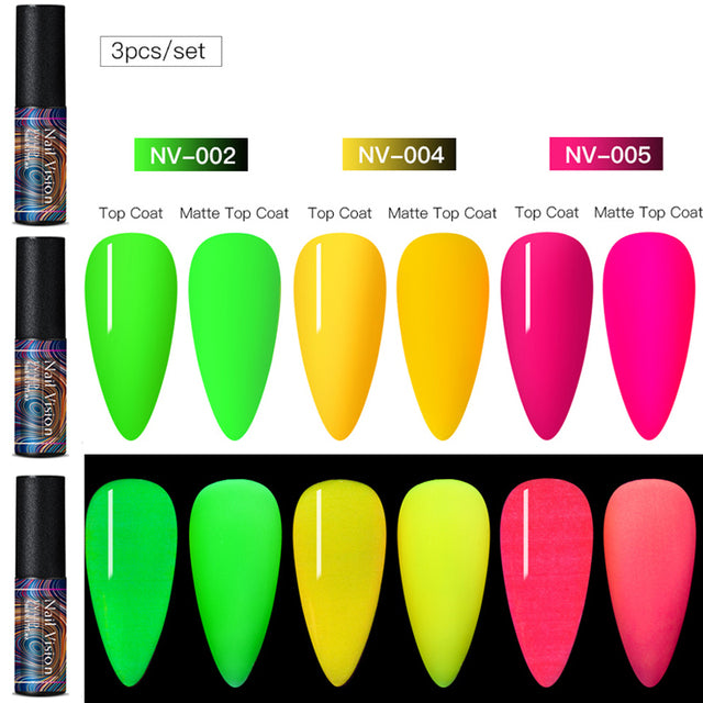 Luminous Nail Gel Glow In Dark Fluorescent Neon UV LED Semi Permanent Soak Off Gel Varnish Lighting In Night Nail Art Varnish