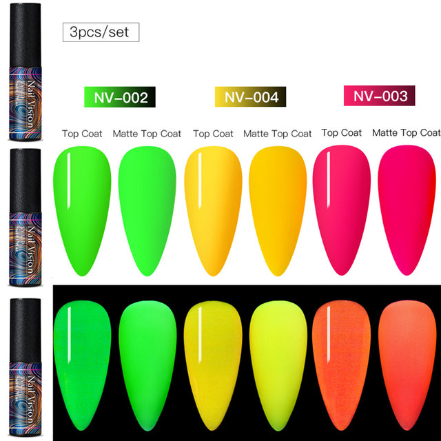 Luminous Nail Gel Glow In Dark Fluorescent Neon UV LED Semi Permanent Soak Off Gel Varnish Lighting In Night Nail Art Varnish