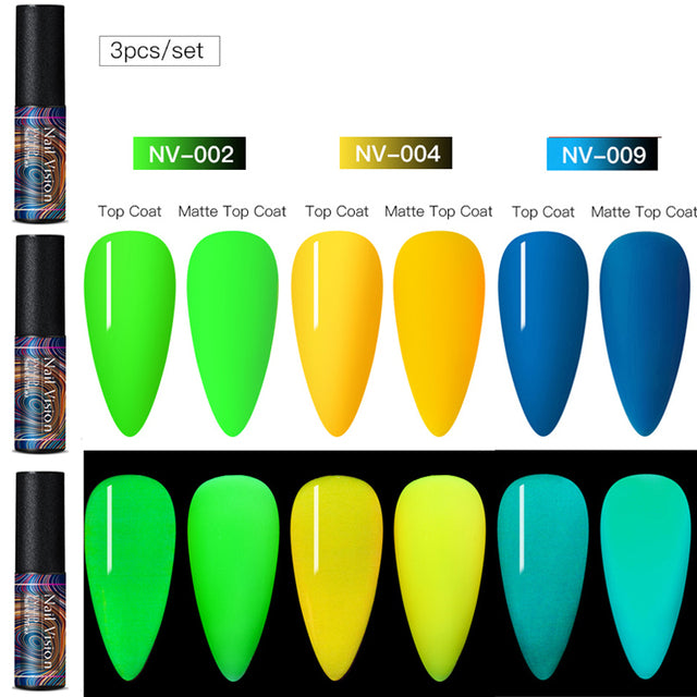 Luminous Nail Gel Glow In Dark Fluorescent Neon UV LED Semi Permanent Soak Off Gel Varnish Lighting In Night Nail Art Varnish