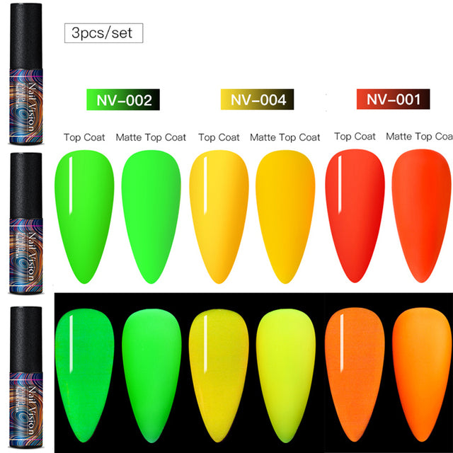 Luminous Nail Gel Glow In Dark Fluorescent Neon UV LED Semi Permanent Soak Off Gel Varnish Lighting In Night Nail Art Varnish