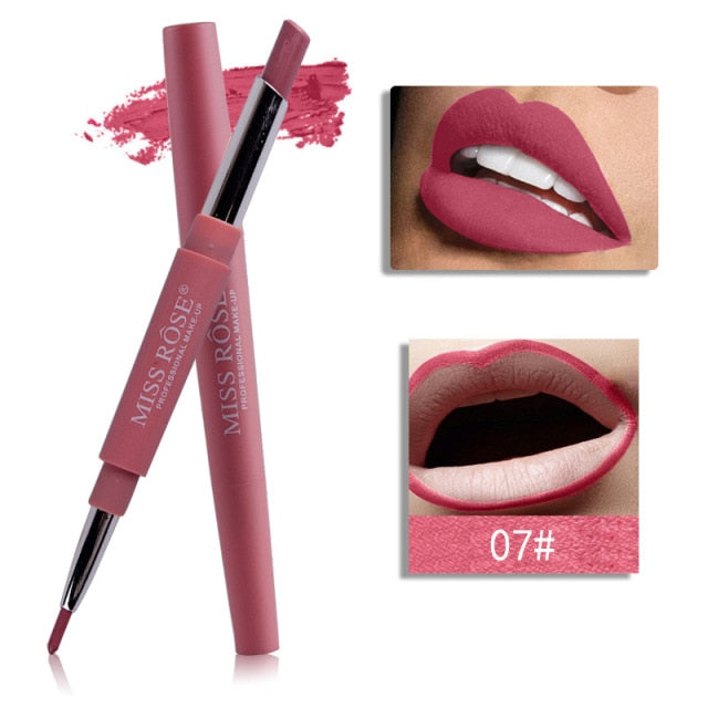 20 Color Matte Lipstick Lip Liner 2 In 1 Brand Makeup Lipstick Matte Durable Waterproof Nude Red Lipstick Lips Make Up