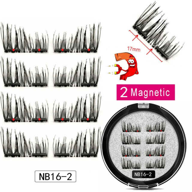 MB New 8Pcs Magnet Mink Lashes 100% Magnetic Eyelashes Natural Hair False Eye lashes 3D Fake Lash Fluffy Faux Cils magnetique