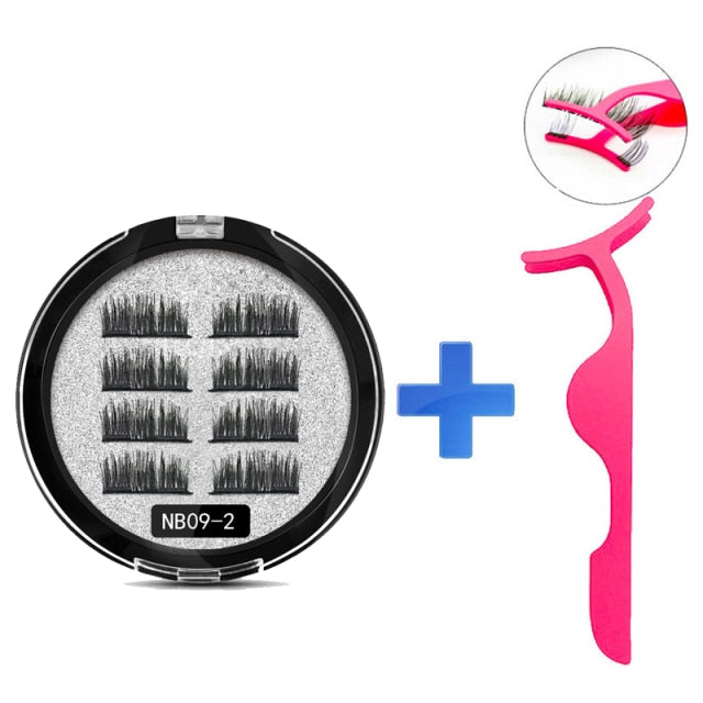 MB New 8Pcs Magnet Mink Lashes 100% Magnetic Eyelashes Natural Hair False Eye lashes 3D Fake Lash Fluffy Faux Cils magnetique