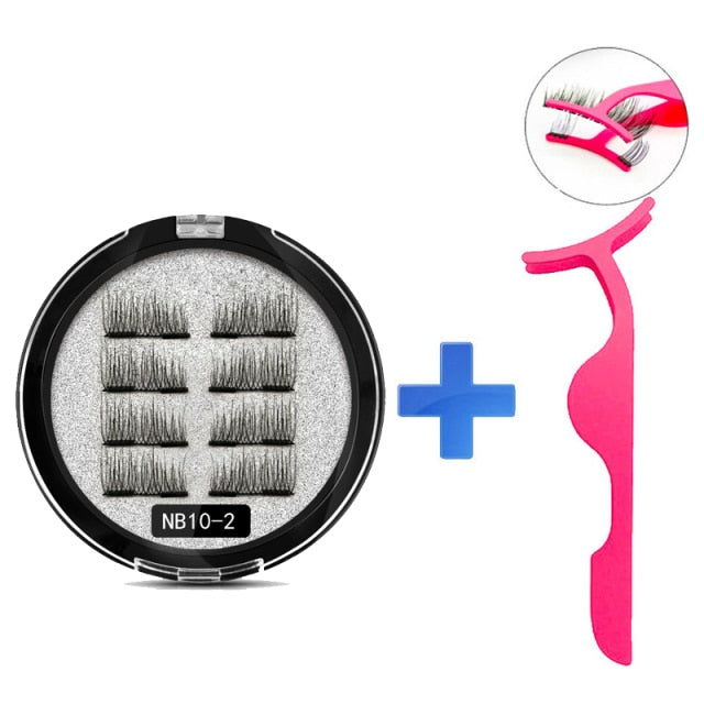 MB New 8Pcs Magnet Mink Lashes 100% Magnetic Eyelashes Natural Hair False Eye lashes 3D Fake Lash Fluffy Faux Cils magnetique