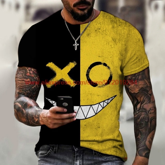 Funny pattern men's t-shirt horror O-neck t-shirt summer fashion top boy clothing large size streetwear men's hip hop 3D t shirt