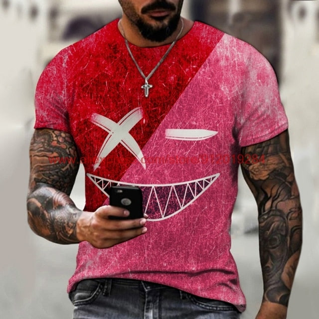 Funny pattern men's t-shirt horror O-neck t-shirt summer fashion top boy clothing large size streetwear men's hip hop 3D t shirt