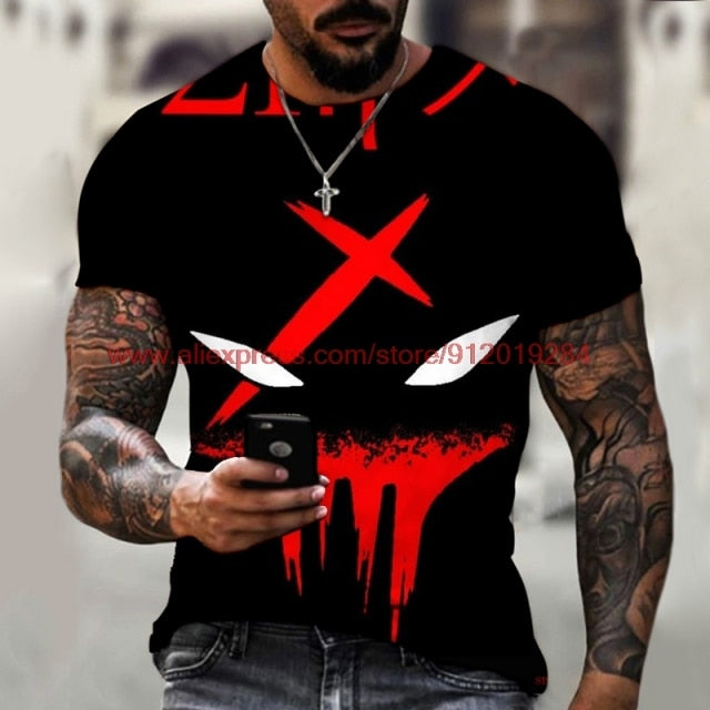 Funny pattern men's t-shirt horror O-neck t-shirt summer fashion top boy clothing large size streetwear men's hip hop 3D t shirt