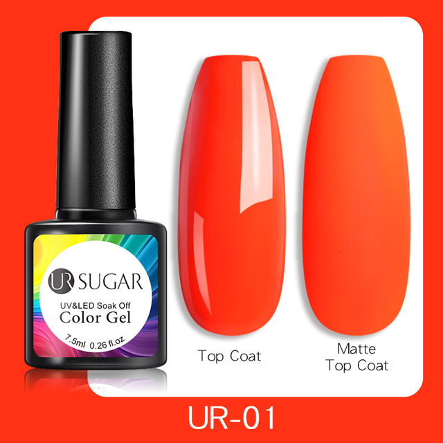 UR SUGAR 7.5ml Luminous Gel Nail Polish Glow In Dark Fluorescent Neon UV LED Nails Gel Soak Off Gel Varnish Nail Art Tools
