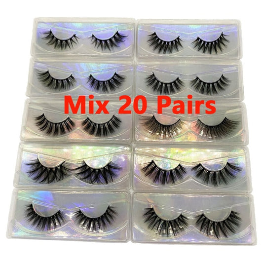 Faux Mink Eyelashes Wholesale Natural 3d Mink Lashes Bulk Fluffy Wispy Lash Pack Fake Eyelashes Make Up False Lashes In Bulk