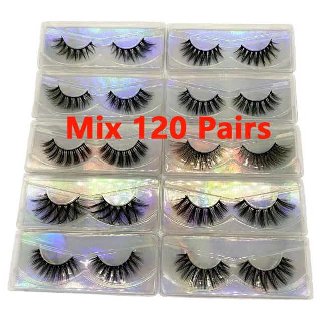 Faux Mink Eyelashes Wholesale Natural 3d Mink Lashes Bulk Fluffy Wispy Lash Pack Fake Eyelashes Make Up False Lashes In Bulk