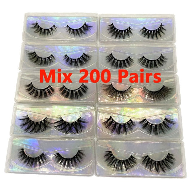 Faux Mink Eyelashes Wholesale Natural 3d Mink Lashes Bulk Fluffy Wispy Lash Pack Fake Eyelashes Make Up False Lashes In Bulk
