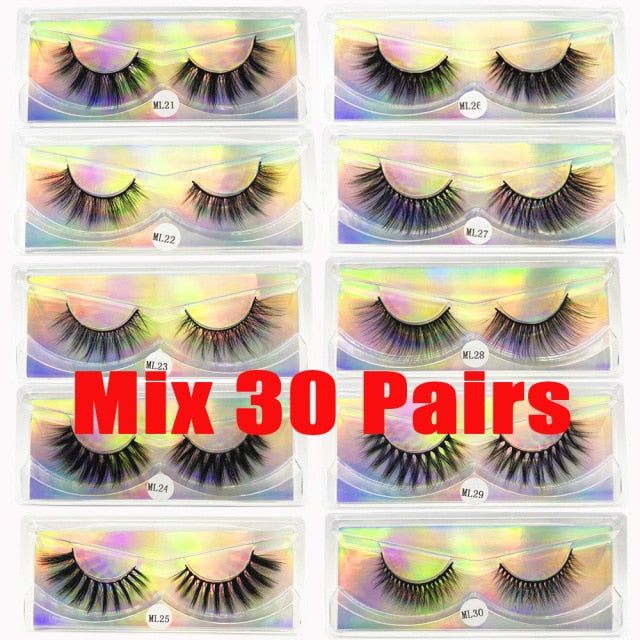Faux Mink Eyelashes Wholesale Natural 3d Mink Lashes Bulk Fluffy Wispy Lash Pack Fake Eyelashes Make Up False Lashes In Bulk