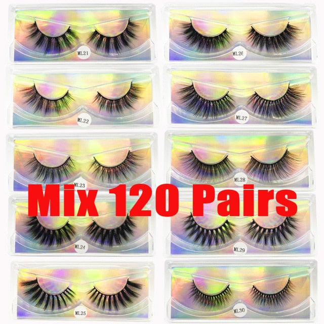 Faux Mink Eyelashes Wholesale Natural 3d Mink Lashes Bulk Fluffy Wispy Lash Pack Fake Eyelashes Make Up False Lashes In Bulk