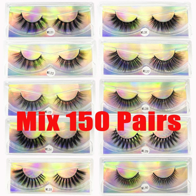 Faux Mink Eyelashes Wholesale Natural 3d Mink Lashes Bulk Fluffy Wispy Lash Pack Fake Eyelashes Make Up False Lashes In Bulk
