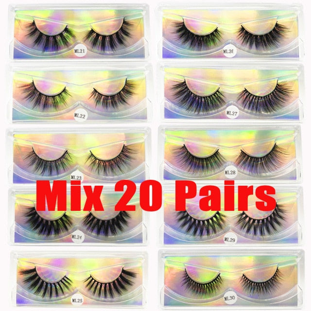 Faux Mink Eyelashes Wholesale Natural 3d Mink Lashes Bulk Fluffy Wispy Lash Pack Fake Eyelashes Make Up False Lashes In Bulk