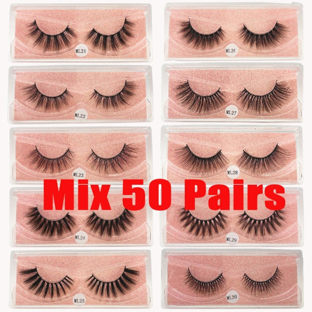 Faux Mink Eyelashes Wholesale Natural 3d Mink Lashes Bulk Fluffy Wispy Lash Pack Fake Eyelashes Make Up False Lashes In Bulk