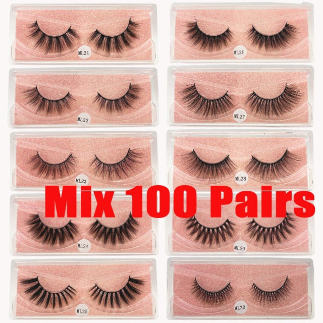 Faux Mink Eyelashes Wholesale Natural 3d Mink Lashes Bulk Fluffy Wispy Lash Pack Fake Eyelashes Make Up False Lashes In Bulk
