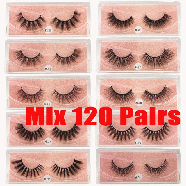 Faux Mink Eyelashes Wholesale Natural 3d Mink Lashes Bulk Fluffy Wispy Lash Pack Fake Eyelashes Make Up False Lashes In Bulk