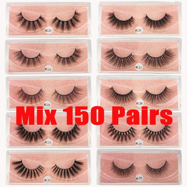 Faux Mink Eyelashes Wholesale Natural 3d Mink Lashes Bulk Fluffy Wispy Lash Pack Fake Eyelashes Make Up False Lashes In Bulk