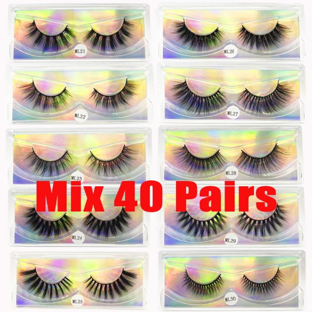 Faux Mink Eyelashes Wholesale Natural 3d Mink Lashes Bulk Fluffy Wispy Lash Pack Fake Eyelashes Make Up False Lashes In Bulk