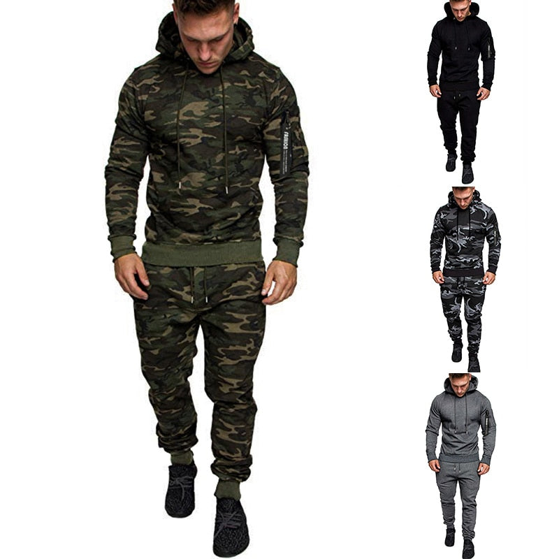 NEW Men's Casual Tracksuit Autumn Winter Men Hoodies and Sweatpants Two Pieces Sets Sportswear Plus Size Clothing for Male