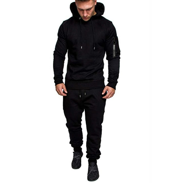 NEW Men's Casual Tracksuit Autumn Winter Men Hoodies and Sweatpants Two Pieces Sets Sportswear Plus Size Clothing for Male
