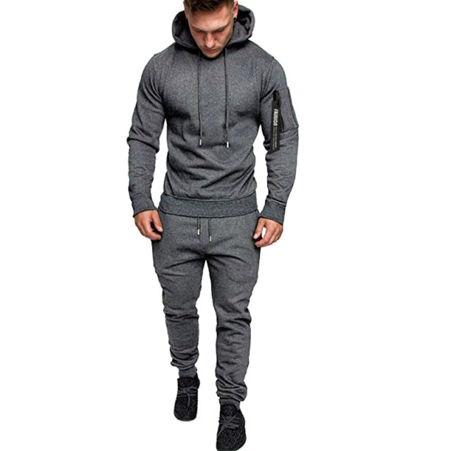 NEW Men's Casual Tracksuit Autumn Winter Men Hoodies and Sweatpants Two Pieces Sets Sportswear Plus Size Clothing for Male
