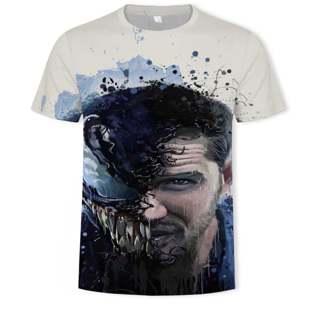 Spider Venom 3D Printing T-shirt Men's Fitness Short Sleeve Compression Shirt Latest Venom Movie Casual Top