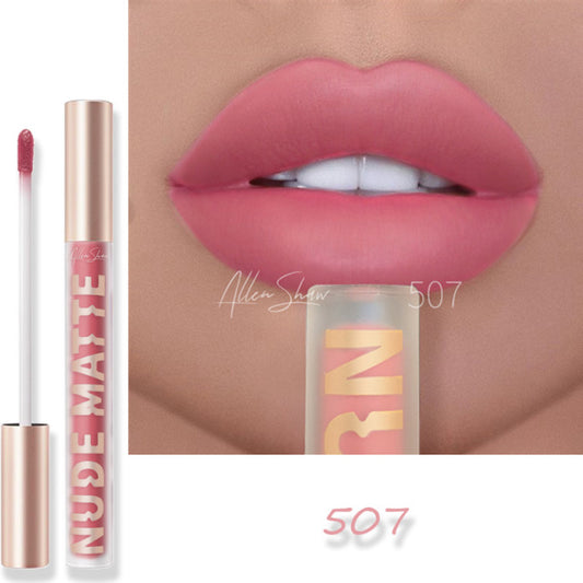 Nude Creamy Semi Matte Lipgloss Waterproof Long Lasting Moist Lip Gloss Plumper Liquid Lipstick Lips Tattoo Makeup rouge a levre