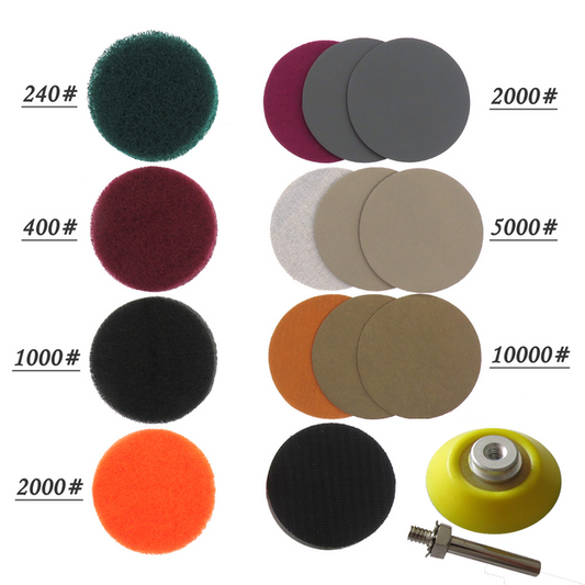 2 Inch 50MM Car Headlight Repair Set Polishing Wet/Dry Sandpaper Kit Sanding Discs Polisher Cleaning Paint Care Auto Beauty