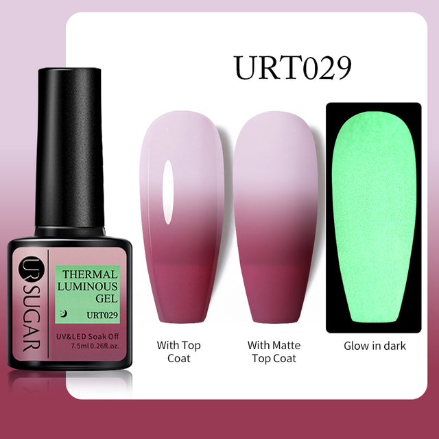 UR SUGAR 7.5ml Luminous Nail Gel Polish Reflective Glitter Glow Light In Dark Fashy UV LED Gel Soak Off Gel Varnish Nail Art DIY