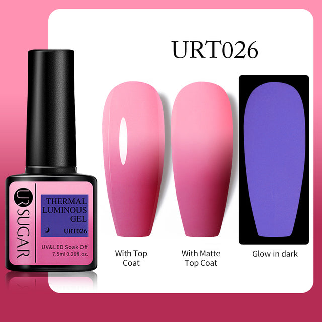 UR SUGAR 7.5ml Luminous Nail Gel Polish Reflective Glitter Glow Light In Dark Fashy UV LED Gel Soak Off Gel Varnish Nail Art DIY