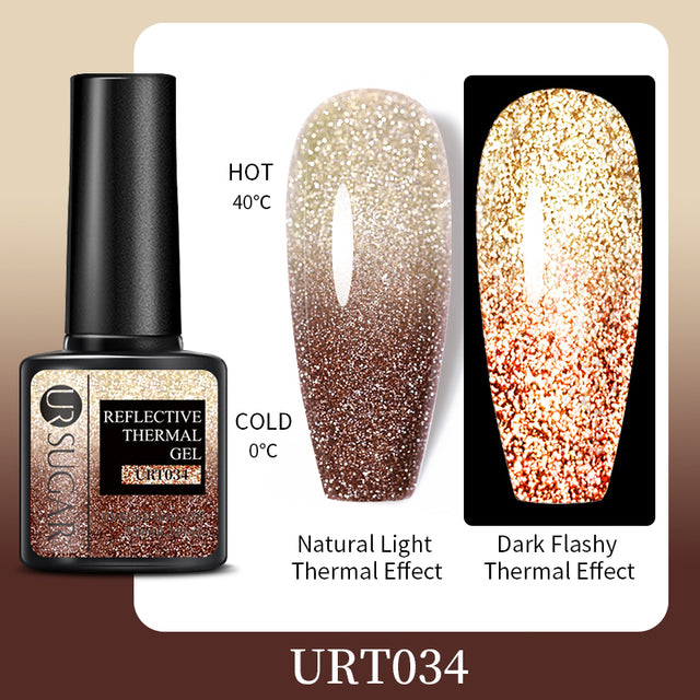 UR SUGAR 7.5ml Luminous Nail Gel Polish Reflective Glitter Glow Light In Dark Fashy UV LED Gel Soak Off Gel Varnish Nail Art DIY