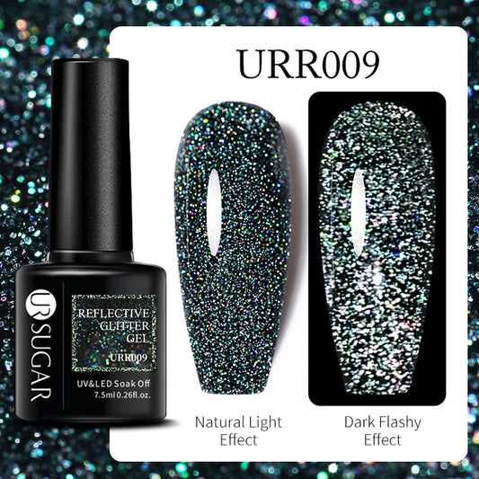 UR SUGAR 7.5ml Luminous Nail Gel Polish Reflective Glitter Glow Light In Dark Fashy UV LED Gel Soak Off Gel Varnish Nail Art DIY