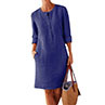 Solid Color spring Cotton Linen Dress 2021 Spring Button O-Neck Knee Party Dress Women Long Sleeve Pocket Dresses Plus Size 5XL