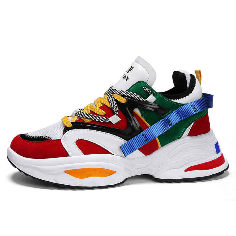 Men's Vulcanized Shoes 2021 New Men Chunky Sneakers Lace-up Platform Men Sneakers Stylish Breathable Adult Male Tenis Footwear