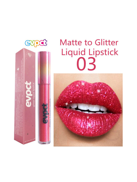 15 Colors Sexy Shimmer Diamond Glitter Lip Gloss Matte Liquid Lipstick Long Lasting Waterproof Pearl Velvet Lipgloss Lip Makeup