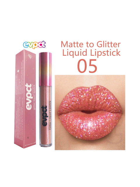 15 Colors Sexy Shimmer Diamond Glitter Lip Gloss Matte Liquid Lipstick Long Lasting Waterproof Pearl Velvet Lipgloss Lip Makeup