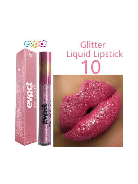 15 Colors Sexy Shimmer Diamond Glitter Lip Gloss Matte Liquid Lipstick Long Lasting Waterproof Pearl Velvet Lipgloss Lip Makeup