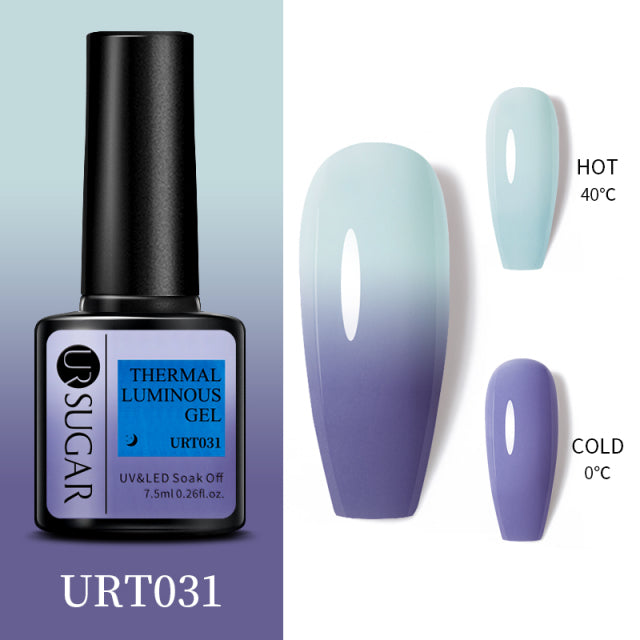 UR SUGAR Thermal Ultra-thin Glitter 3 Colors Soak Off UV Gel Color-chaging Snowflake Temperature Color Change Gel Nail Art Gel