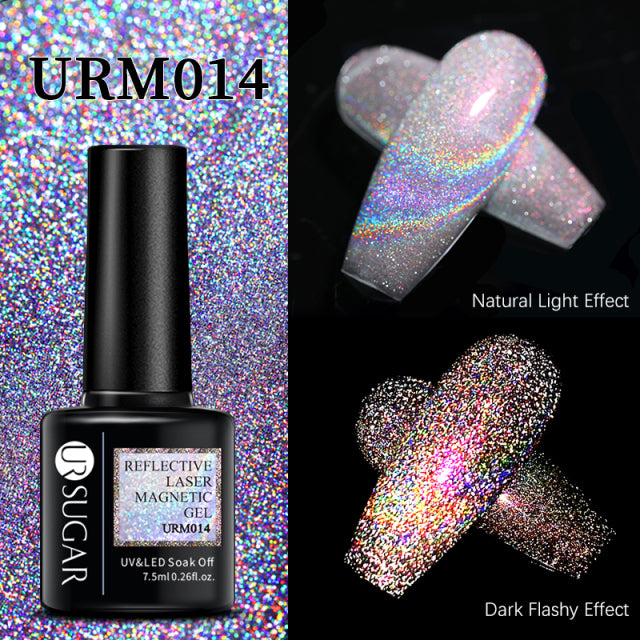 UR SUGAR Thermal Ultra-thin Glitter 3 Colors Soak Off UV Gel Color-chaging Snowflake Temperature Color Change Gel Nail Art Gel