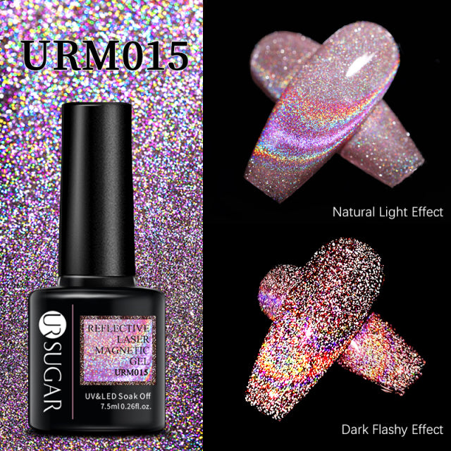 UR SUGAR Thermal Ultra-thin Glitter 3 Colors Soak Off UV Gel Color-chaging Snowflake Temperature Color Change Gel Nail Art Gel