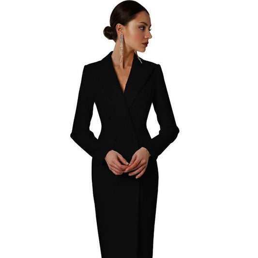 Autumn White Double Breasted Women Long Jacket Suits Ladies Prom Evening Guest Formal Wear Custom Made