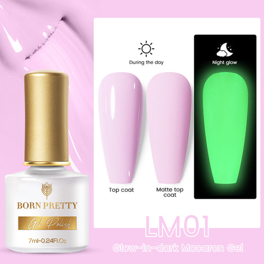 BORN PRETTY Glow-In-Dark Macaron Gel Nail Polish Summer Ice Cream Colors Luminous Nail Gel Soak Off UV LED Gel All for Manicure