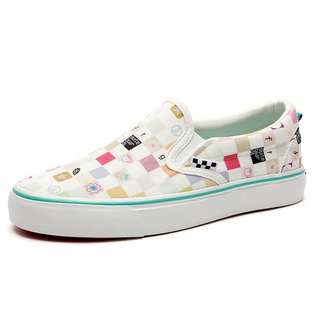 Plaid Canvas Shoes for Women or men Flat Casual Shoes Autumn Plaid Lazy Sneaker