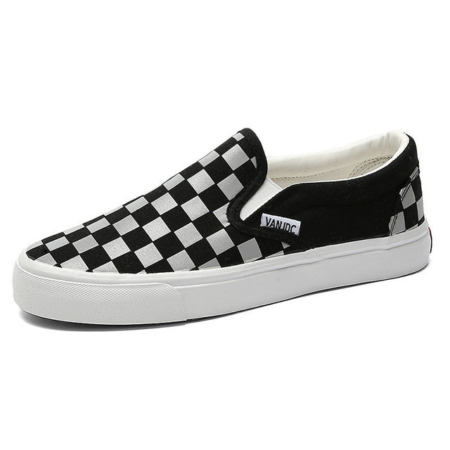 Plaid Canvas Shoes for Women or men Flat Casual Shoes Autumn Plaid Lazy Sneaker