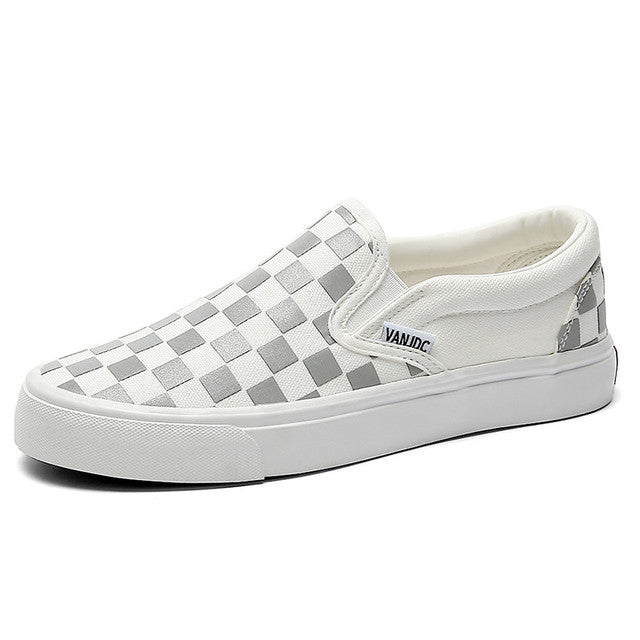 Plaid Canvas Shoes for Women or men Flat Casual Shoes Autumn Plaid Lazy Sneaker